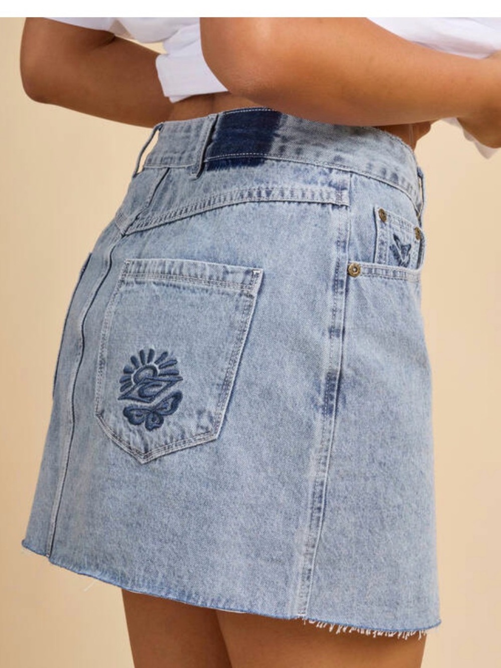 NWT Rip Curl Tabby Denim Mini Skirt Vintage Blue Size Large